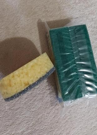 Губки для мытья посуды 2 шт
