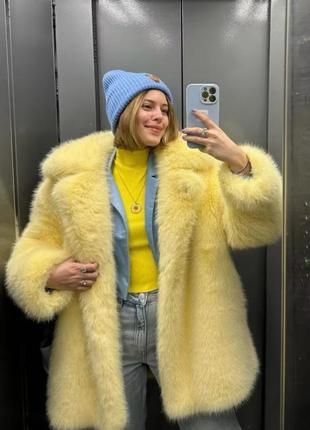 Роскошная удлиненная шубка из искусственного меха