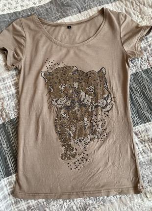 Футболка в стразах cavalli
