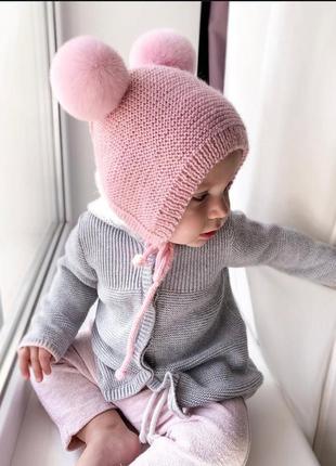 Вязаные шапочки для новорожденных