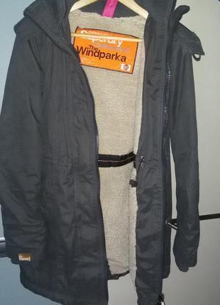 Superdry (япония)- парка, серая, размер м (44-46)