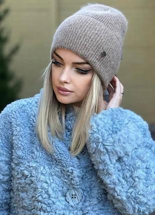 Шапка ангора підкладка мікрофліс