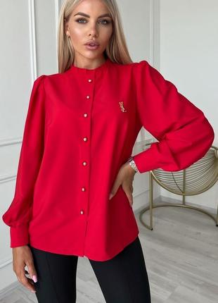 Блузка - сорочка жіноча софт з обʼємними рукавами