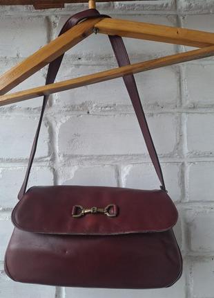 Винтажная дизайнерская сумка в цвете бордо