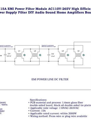 15a emi power line dc filter 6
