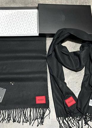 Мужской брендовый шарф с кашемиром в подарочной упаковке