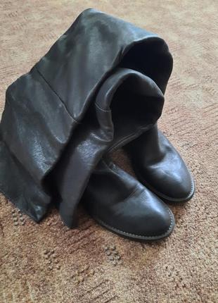 Кожаные ботфорты