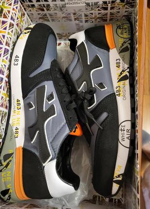 Premiata black orange кроссовки