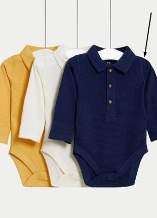Бодік з довгим рукавом m&s 3-6 міс