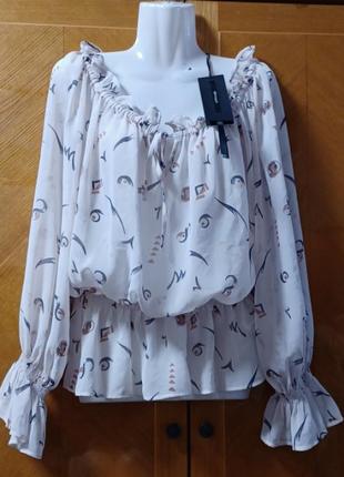 Новая полупрозрачная красивая блузка р.10 от autograph marks &spencer