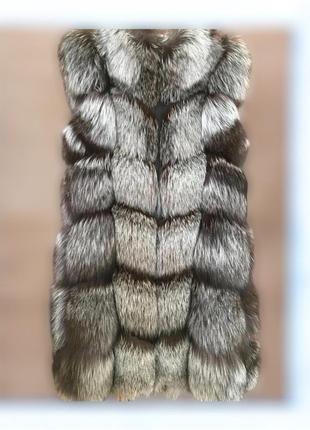 Натуральна жилетка чорнобурки