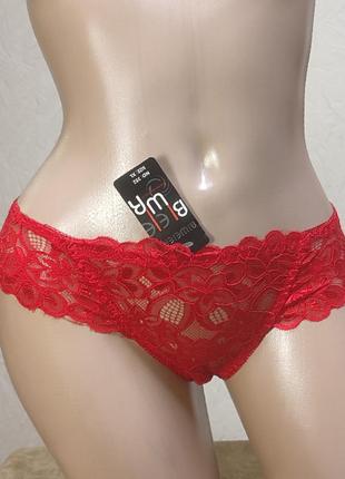 Кружевные женские трусики стринги-тонг с украшением biweier