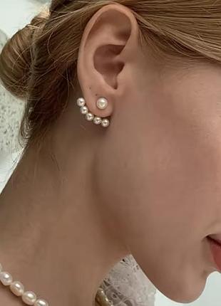 Сережки з перлами серьги женские