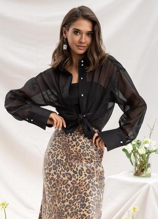 Ніжна оверсайз блуза з органзи