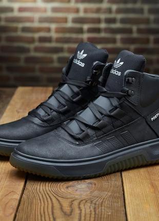 Чоловічі зимові черевики на шнурівці з натуральна шкіра хутро адік а-45