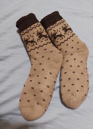 Теплые носки тапочки длина до 25см