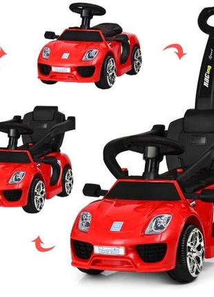 Детский электроавтомобиль машина каталка толокар m 3592 l-3, porshe, красная