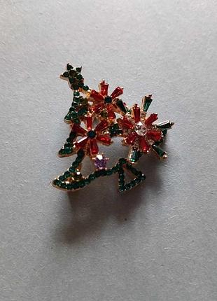 Брошь новогодняя рождественская елка