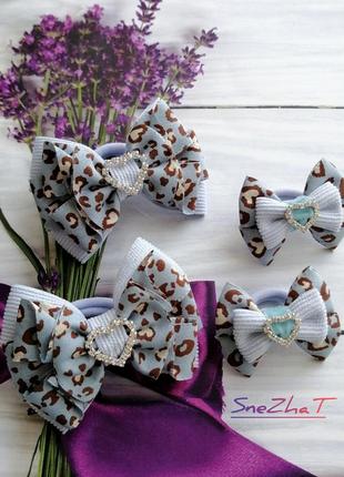 Бантики лео на резинокочках / стильные бантики / трендовые бантики