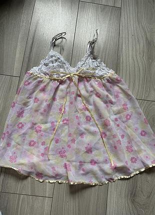 Пеньюар білизняна майка квітчаста