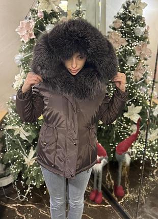 Женская парка с песцом, парка с мехом,s-l4 фото