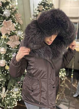 Женская парка с песцом, парка с мехом,s-l5 фото