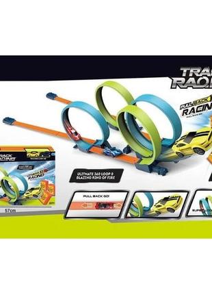 Трек 2 машинки (инерция, 3 препятствия, трюковые петли) mic (jj170)