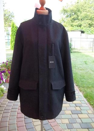 ( xl - 52 р ) hugo boos мужское пальто шерстяное черное новое оригинал