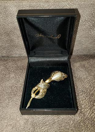 Винтажная брошь дамаскин jon richard винтаж ретро vintage, маркировка