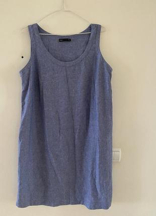 Базовое льняное платье свободного кроя marks &amp; spenser