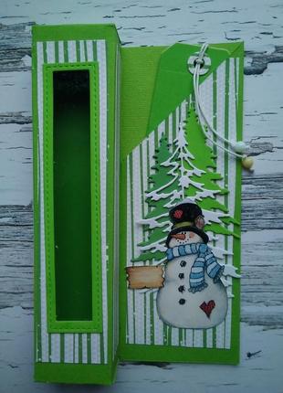 Сніговик, подарункова коробочка для солодощів