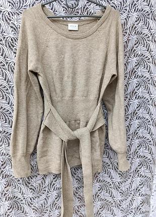 Стильна кофта светр з поясом зав'язкою