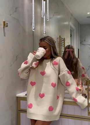 Свитер стмальный оверсайз сердечка