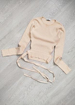 Кофта свитер от zara с шнуровкой