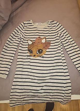 Кофта длинная на рост 140 h&amp;m с пайетками