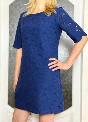 Caroll платье с прошвой мини платье платье платье яркое платье васильковое