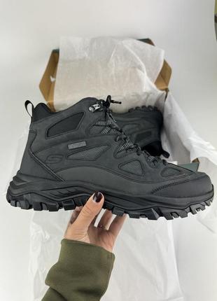 Черевики skechers relaxed fit: rickter - bodine 204911 blk, оригінальні черевики скейчерс чоловічі чорні