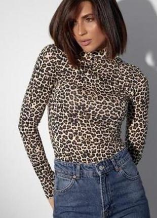Леопардовий гольф водолазка сітка
