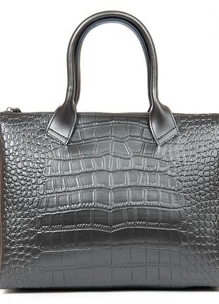 Сумка кожаная женская классическая alex rai 1560-1 bright gray