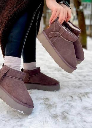 Угги коричневые ♥️замша❄️1372