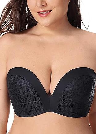 Женский бюстгальтер бра лиф без бретелей с глубоким пуш-ап для большого бюста delimira