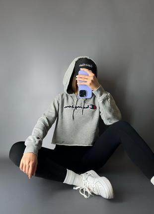 Укороченное худи свитшот толстовка оверсайз от champion оригинал