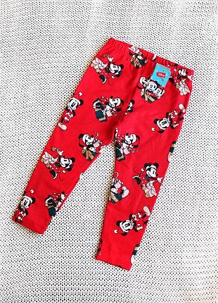 Новые детские рождественские, новогодние брюки mickey mouse, хлопок, на 18-24 месяцев