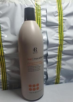 Літр шампунь для волосся з олією макадамії та колагеном rr line real macadamia 1000 мл