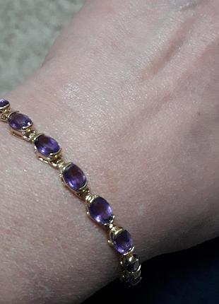 Браслет золото аметисти золотой браслет аметисты с аметистами
