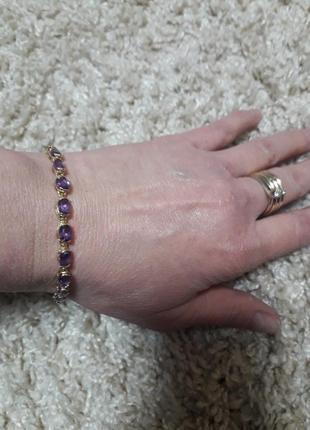 Браслет золото аметисти золотой браслет аметисты с аметистами