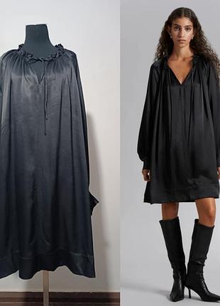 Атласное платье с завязками на шее &other stories, l,175/104 cm