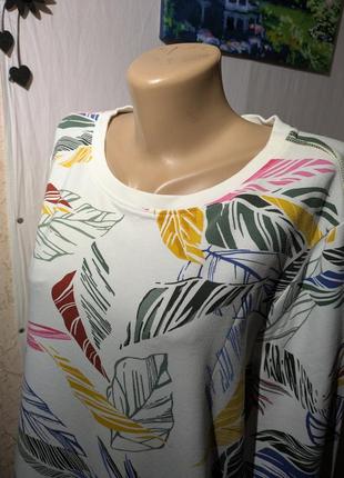 Новый высокое качество женский свитшот листья р.52 xxl