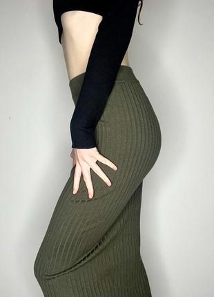 Юбка миди, теплая, в плотный рубчик, новая с биркой