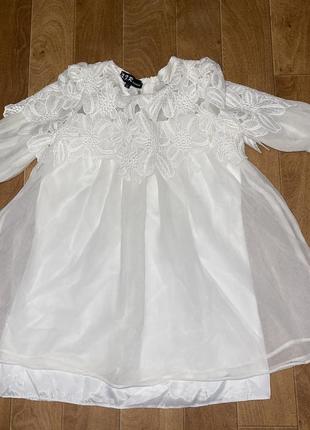 Новое белое нежное мини платье на выпускной